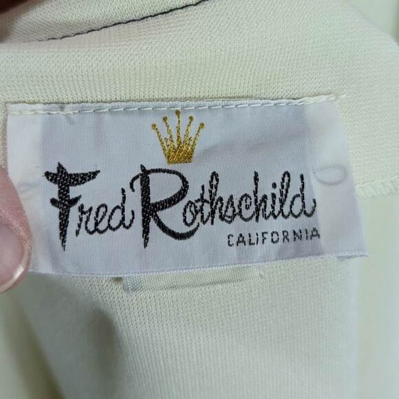 Vintage Fred Rothschild Dress Womens 12 Ivory Long Sleeve Detachable Capelet - Picture 3 of 14
